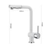 Ausziehbares Sprühgerät Einhebel-Küchenarmatur Weiß & Chrom 4 4 Pull Out Sprayer Single Lever Swivel Kitchen Faucet White Chrome 1