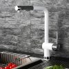 Ausziehbares Sprühgerät Einhebel-Küchenarmatur Weiß & Chrom 6 4 Pull Out Sprayer Single Lever Swivel Kitchen Faucet White Chrome 3