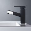 Tippen Sie für Waschbecken schwarz mit ausziehbarem Sprühgerät 2 33 Bathroom Basin Mixer Taps Matte Black With Pull Down Sprayer 1
