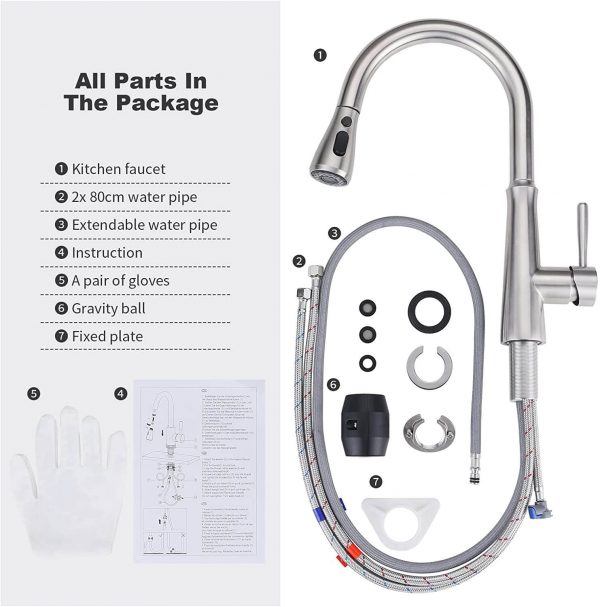 ARCORA Wasserhahn Küche Ausziehbar, 3 Wasserstrahlarten Armatur Küche 7 arcora wasserhahn küche ausziehbar