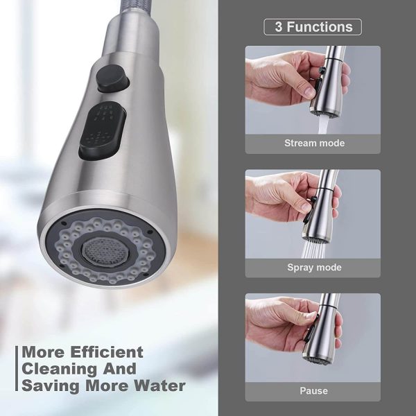 ARCORA Wasserhahn Küche Ausziehbar, 3 Wasserstrahlarten Armatur Küche 11 arcora wasserhahn küche ausziehbar