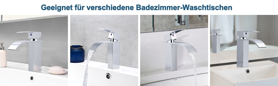 ARCORA Chrom Wasserfall Waschtisch Mischbatterie aus Edelstahl 28 arcora chrom wasserfall waschtisch mischbatterie aus edelstahl 10