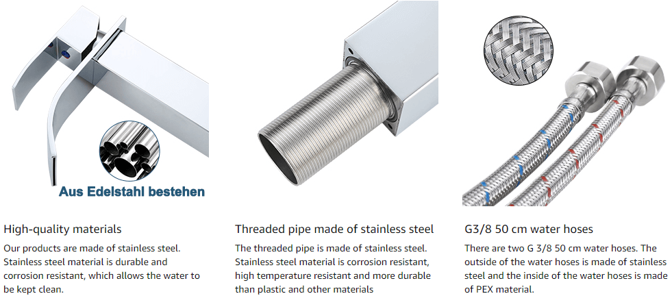 ARCORA Chrom Wasserfall Waschtisch Mischbatterie aus Edelstahl 27 arcora chrom wasserfall waschtisch mischbatterie aus edelstahl 2