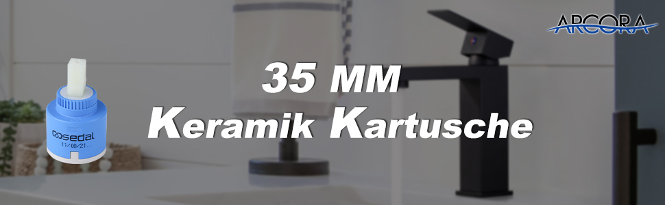 arcora keramikkartuschenhahn fuer kuechenarmatur und waschtischarmatur 35mm 40mm