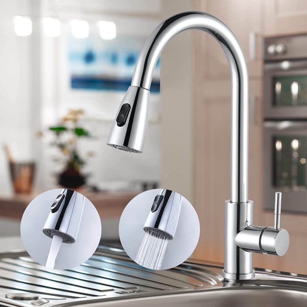 ARCORA Küchenarmatur ausziehbar, Hochdruck Wasserhahn Küche 360° schwenkbar Armatur Küche aus Edelstahl Mischbatterie Küche mit keramischer Kartusche auslaufsicher 2 Strahlarten Chrome 16 arcora kuechenarmatur ausziehbar hochdruck wasserhahn kueche 360 schwenkbar armatur kueche aus edelstahl mischbatterie kueche mit keramischer kartusche auslaufsicher 2 strahlarten chrome 2