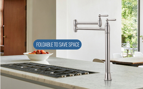 ARCORA Brushed Nickel Deck Mount Pot Filler Faucet Over Stove 1