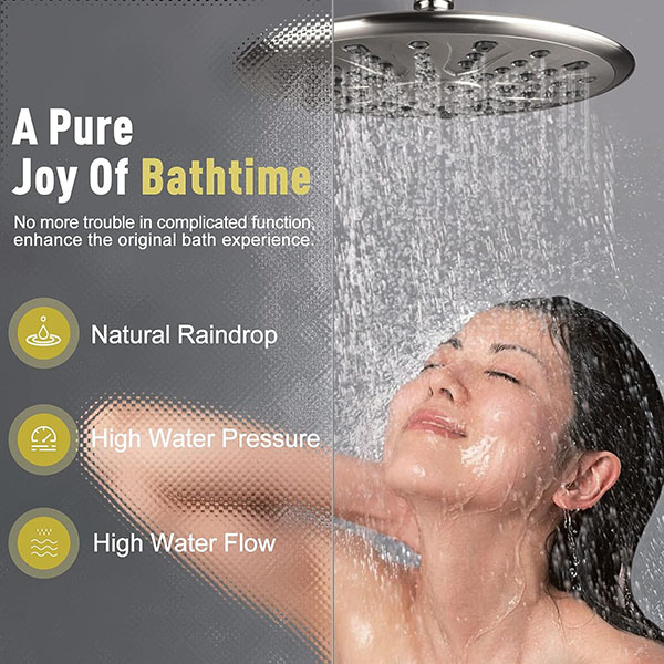 Erhöhen Sie Ihr Duscherlebnis mit einem Duschhahn aus gebürstetem Nickel mit Umschalter 6 Brushed Nickel Shower Faucet with Diverter 1