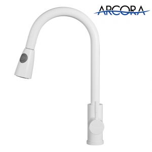 ARCORA White Küchenarmatur Pull Down