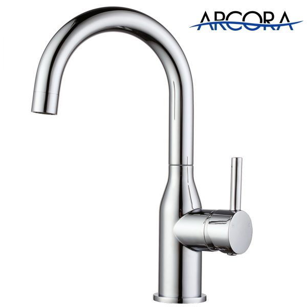 19 2320201C ARCORA Becken Wasserhahn Edelstahl Chrom High Arc