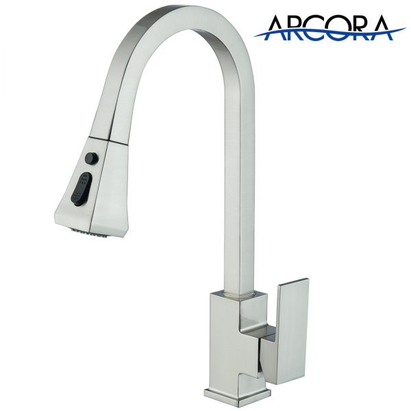 Ang mga ARCORA Kitchen Sink Faucets Square Pull Down Brush Nickel