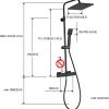 ARCORA Thermostatic Shower Set Black With Handheld Shower 5