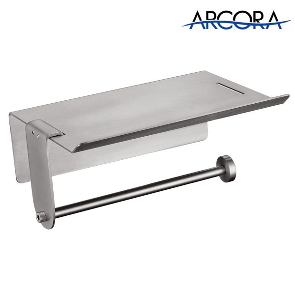 ARCORA Toilet Paper Holder With Cell Phone Shelf 1