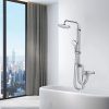 Arcora 레인폴 샤워기가 있는 온도 조절식 샤워 시스템 크롬 4 5