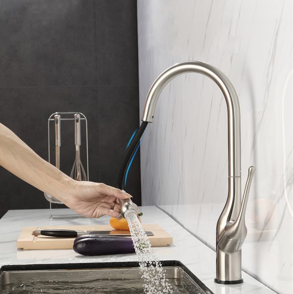 Touchless Kitchen Faucet Brushed Nickel Kitchen Faucet nga adunay Pull Down Sprayer Motion Sensor Sink Faucet 2