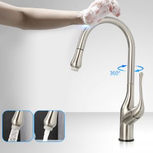 ARCORA Berührungslos Kitchen Sink Mixer Wasserhahn Pull Out Spray Nickel gebürstet