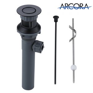 ARCORA Lift Rod Pop Up Sink Drain Black