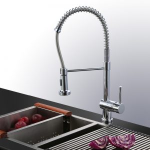 Ang Chrome Kitchen Faucet Swivel Spout Single Hand Sink Pull Down Spray Mixer Tap