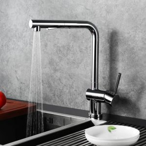 Moderner Spülbeckenhahn mit Pull-Down-Sprayer 2 Wasserfunktion Chrom
