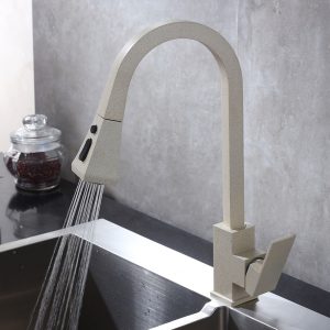 Ang Arcora High Arch Pull Down Sprayer Wheat Kitchen Faucet