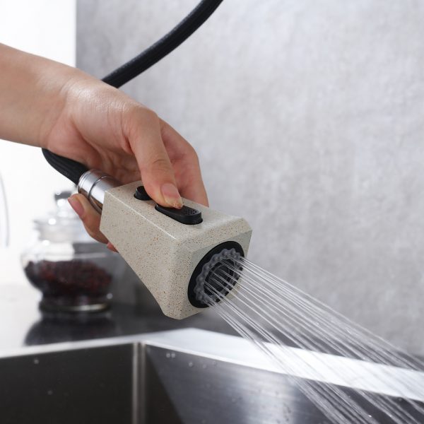 Ausziehbarer Sprühkopf Für Küchenarmatur – 3 Funktionen, Schwarz, ABS-Kunststoff