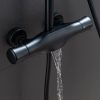 Thermostatic Shower Fixture Wall Mount Matte Black Stainless Steel 2 Function nga adunay Hand Sprayer 5