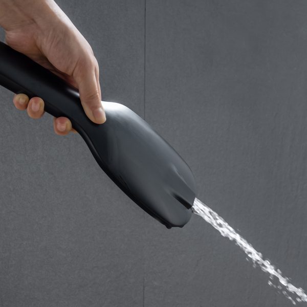 온도 조절 샤워 고정 장치 벽 마운트 매트 블랙 스테인레스 스틸 2 핸드 스프레이어 6 기능