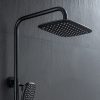 Thermostatic Shower Fixture Wall Mount Matte Black Stainless Steel 2 Function nga adunay Hand Sprayer 7