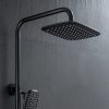 Thermostatic Shower Fixture Wall Mount Matte Black Stainless Steel 2 Function with Hand Sprayer 7