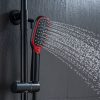Sistema sa Mga Ulo sa Thermostatic Shower Uban sa Taas nga Nahiangay nga Holder Itom Ug Pula 4