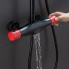 Sistema di soffioni doccia termostatici con supporto regolabile in altezza nero e rosso 5