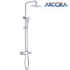 Thermostatic Shower System Polish Chrome Rainfall Shower Head with Handheld Sprayer Set 1 1