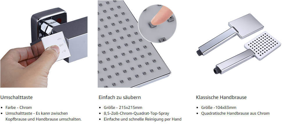 duschsystem mit thermostat