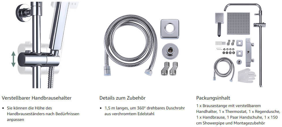 duschsystem mit thermostat