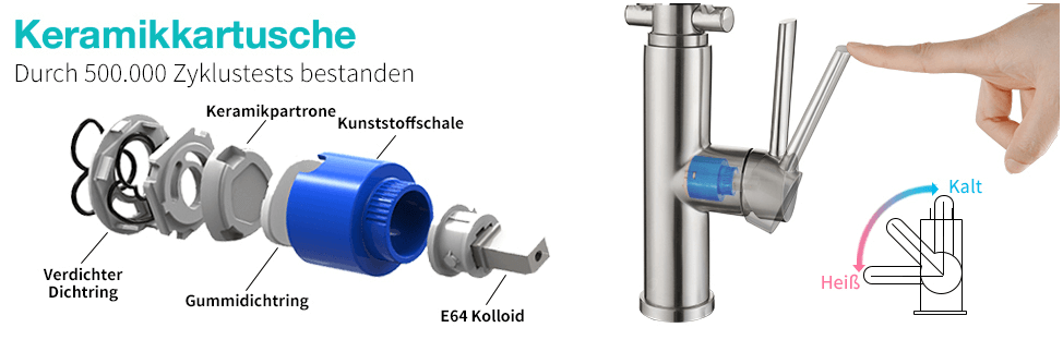 arcora einhebelmischer kuechenarmatur mit 4 wasserstrahlen abnehmbar