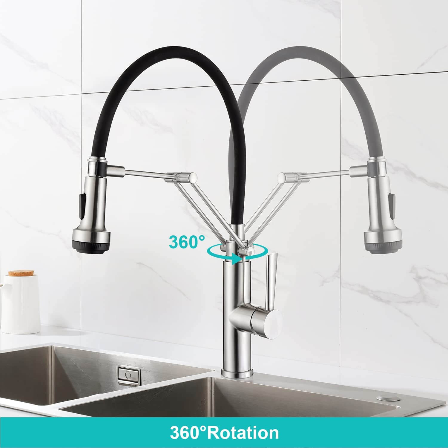 arcora einhebelmischer kuechenarmatur mit 4 wasserstrahlen abnehmbar