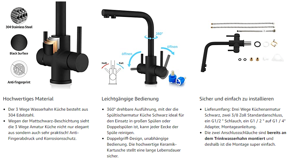 matt schwarz wasserhahn kueche 1