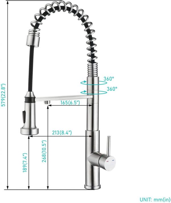 arcora 3 wege spiralfeder kuechenarmatur mit brausekopf trinkwasserhahn 2