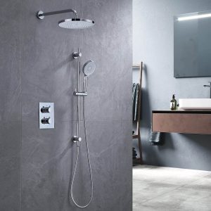 ARCORA Chrom Einbygdes Termostat-Duschsystem med Regendusche
