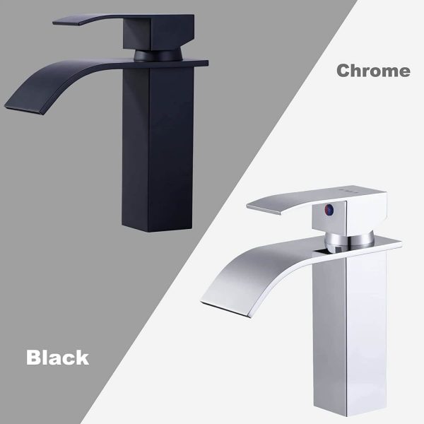 arcora chrom wasserfall waschtisch mischbatterie aus edelstahl 2