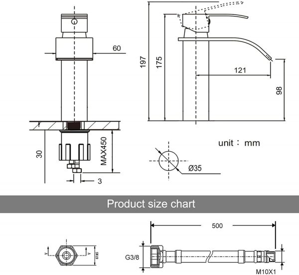 arcora chrom wasserfall waschtisch mischbatterie aus edelstahl 3