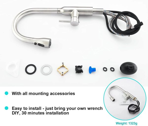 arcora hochdruck spueltisch mischbatterie mit magnet 3 funktionen 360 schwenkbar 2