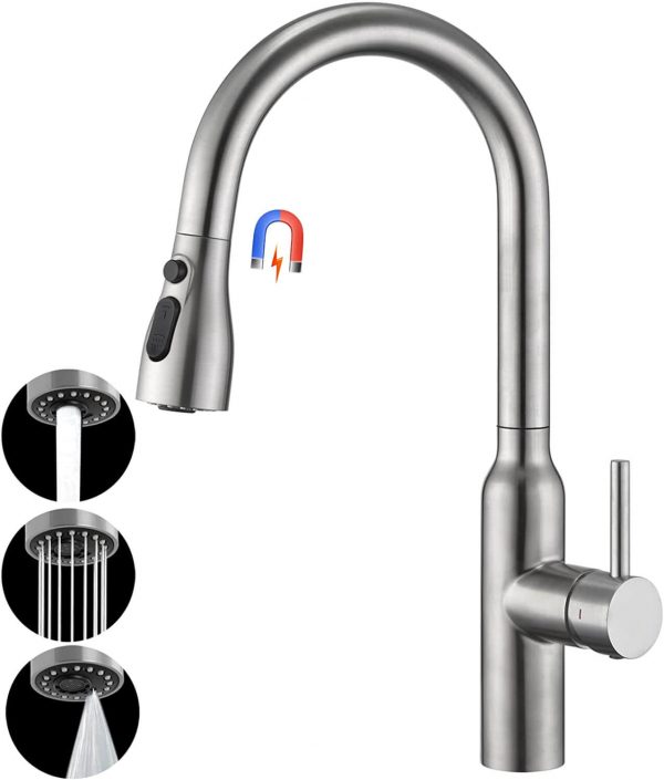 arcora hochdruck spueltisch mischbatterie mit magnet 3 funktionen 360 schwenkbar 3