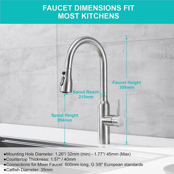 arcora hochdruck spueltisch mischbatterie mit magnet 3 funktionen 360 schwenkbar 4