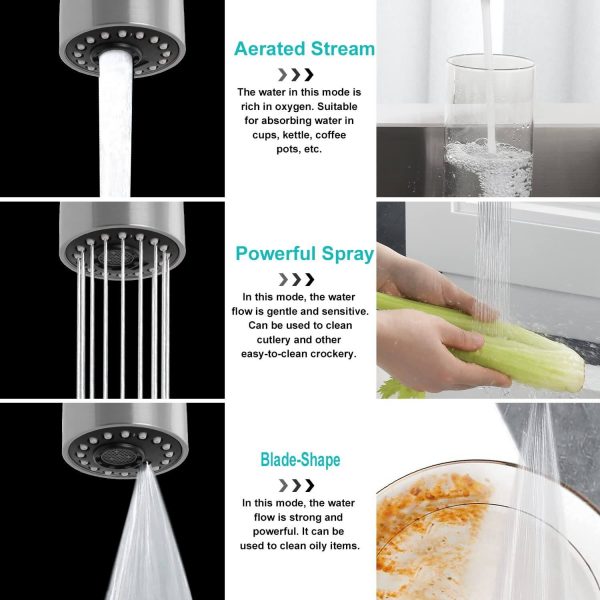 arcora hochdruck spueltisch mischbatterie mit magnet 3 funktionen 360 schwenkbar 6