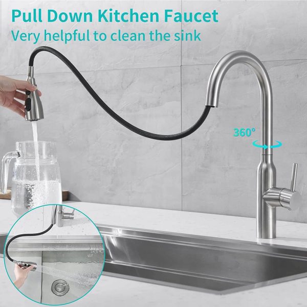 arcora hochdruck spueltisch mischbatterie mit magnet 3 funktionen 360 schwenkbar 7