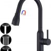 arcora matt schwarz hochdruck spueltisch mischbatterie mit magnet 3 funktionen 1