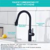 arcora matt schwarz hochdruck spueltisch mischbatterie mit magnet 3 funktionen 2