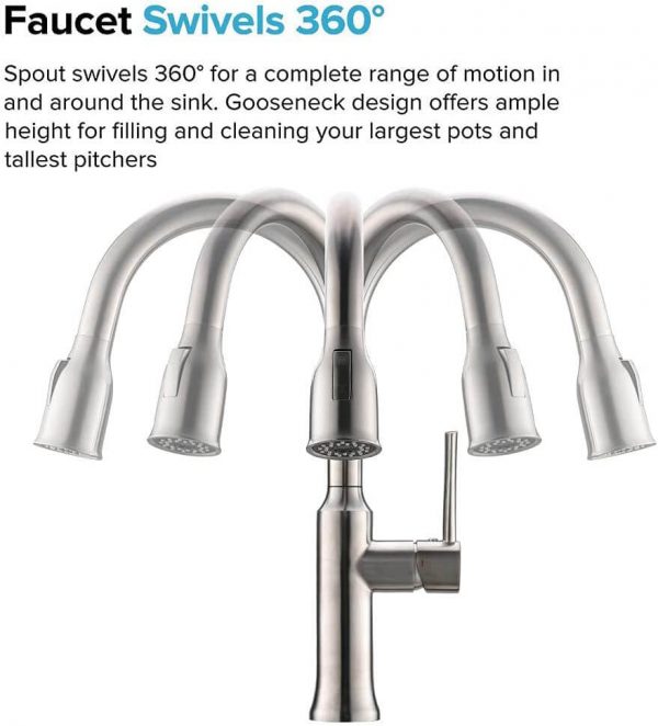 arcora moderne einhebel spuelbecken mischbatterie mit herunterziehbarer brause 2