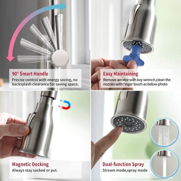 arcora moderne einhebel spuelbecken mischbatterie mit herunterziehbarer brause 4