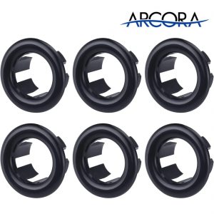 ARCORA 6 Stücke Waschbecken Überlauf Abdeckung universal für Badezimmer Waschbecken, schwarz